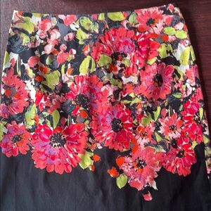 Floral Black and Red Women's Skirt